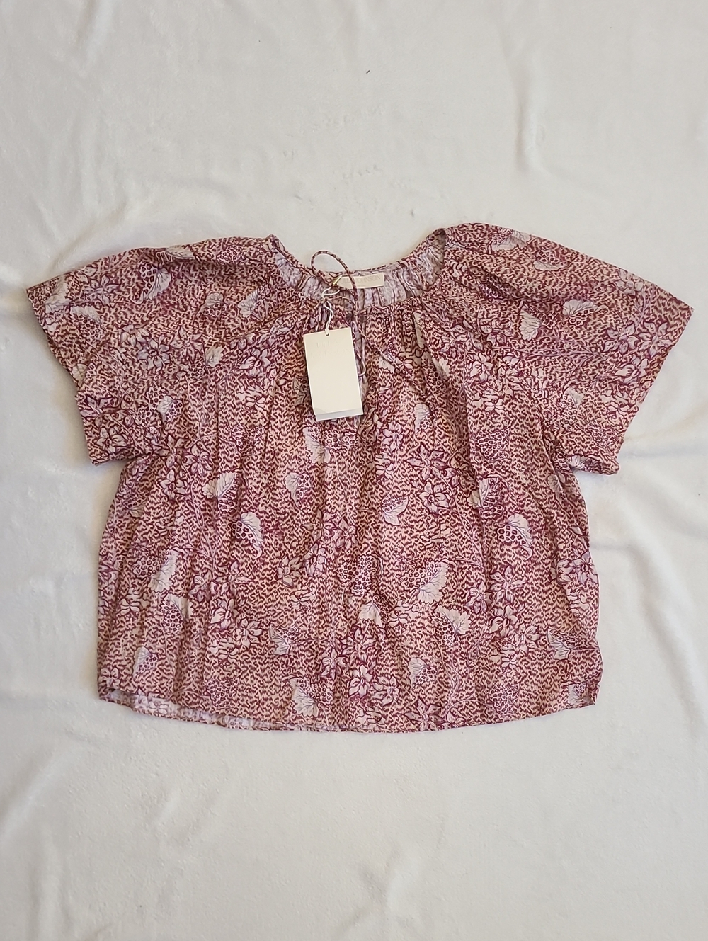 Ulla Johnson NWT Sena Flutter Sleeve Cotton Blend Top Sandalwood Red Brown Sz 6